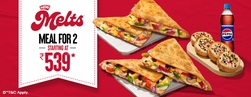 Melts 3 Course meal for 2