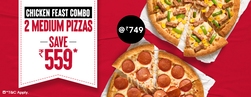 Chicken Feast - 2 Medium Pizzas - Save Rs. 559