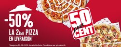 1 pizza achetée = -50% sur la 2ème pizza