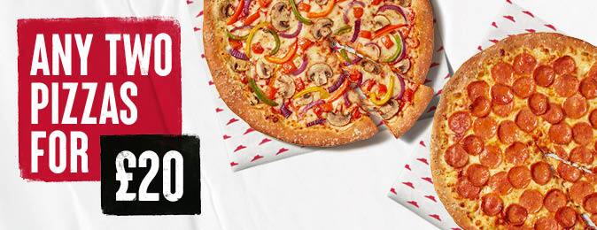 Pizza Hut - Select any 2 Pizzas