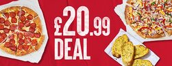 2 Medium Pizzas & 1 Side For £20.99